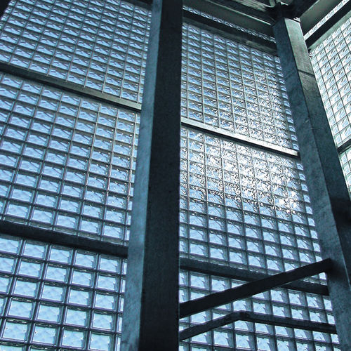 Brique de verre carrée - CLEAR Q19 WAVY - SEVES GLASSBLOCK - satinée / sablée / lisse