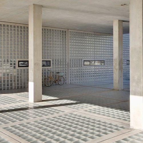 Brique de verre carrée - 1919/16 HTI WAVE - SEVES GLASSBLOCK - lisse / pour façade / murale