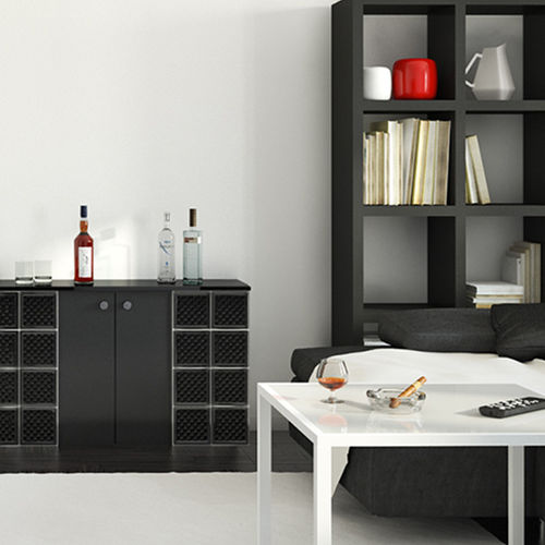 Brique de verre carrée - MG/s DAREDEVIL BLACK 100% - SEVES GLASSBLOCK - pour salle de bain / pour mur intérieur / colorée