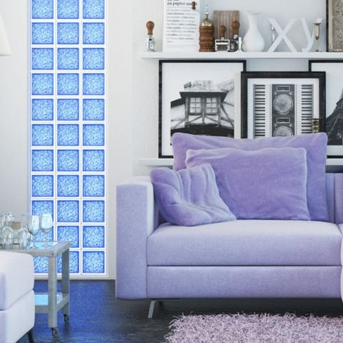 Brique de verre carrée - MG/s SOPHISTICATED BLUE - SEVES GLASSBLOCK - pour salle de bain / pour mur intérieur / colorée
