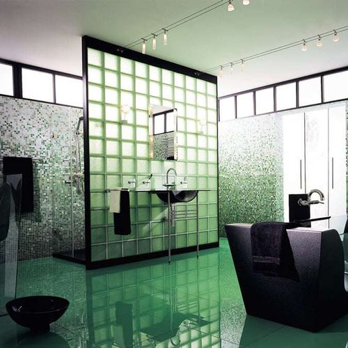 Brique de verre carrée - MALACHITE Q19  - SEVES GLASSBLOCK - lisse / métallisée / pour plancher