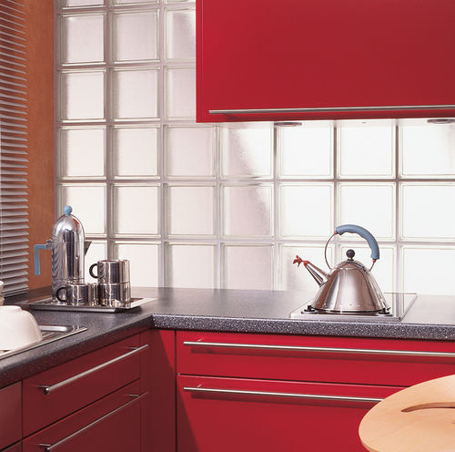 Brique de verre carrée - CLEAR 1919/8  - SEVES GLASSBLOCK - d'angle / courbe / lisse