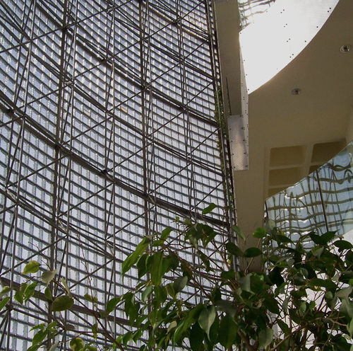 Brique de verre carrée - 3030/10 WAVE - SEVES GLASSBLOCK - lisse / satinée / pour façade
