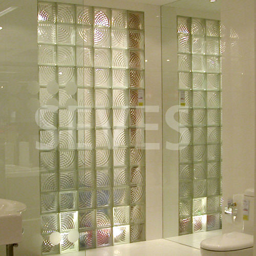 Brique de verre carrée - CLEAR 1919/8 MIDARC - SEVES GLASSBLOCK - à relief / pour salle de bain / murale