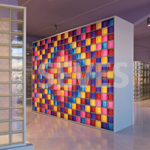 Brique de verre carrée - AMBRA Q19  - SEVES GLASSBLOCK - lisse / métallisée / pour plancher