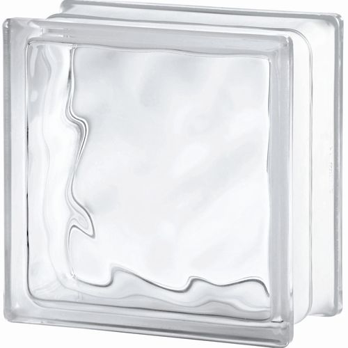 Brique de verre carrée - 1919/10 WAVE - SEVES GLASSBLOCK - lisse / sablée / murale