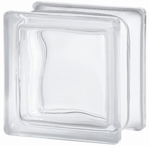 Brique de verre carrée - 1111/8 WAVE - SEVES GLASSBLOCK - lisse / sablée / murale