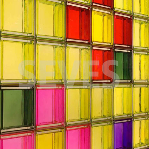 Brique de verre carrée - CITRINO Q19  - SEVES GLASSBLOCK - lisse / métallisée / pour plancher