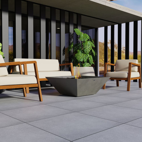 Brasero de jardin au bioéthanol - Nova 850 - EcoSmart Fire - en béton / en inox / carré