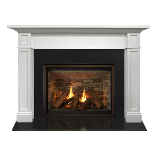 Manteau de cheminée classique - ACADIA - HEAT & GLO® - en bois / blanc