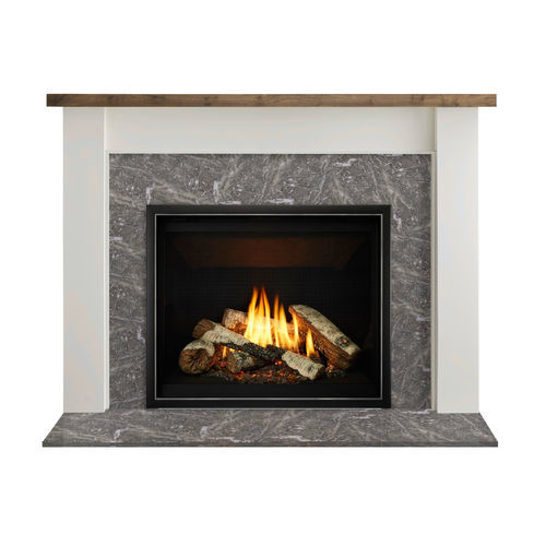 Manteau de cheminée classique - Laurel  - HEAT & GLO® - en pierre / en bois / blanc