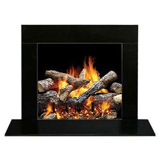 Habillage de cheminée contemporain - Absolute  - HEAT & GLO® - en pierre / noir
