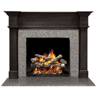 Manteau de cheminée contemporain - BELLEVUE - heatilator - en granit / en bois