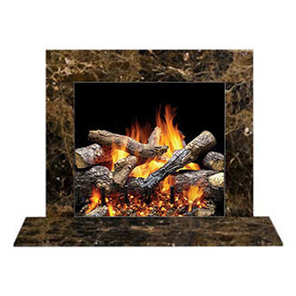 Habillage de cheminée contemporain - MARRON BROWN - heatilator - en marbre