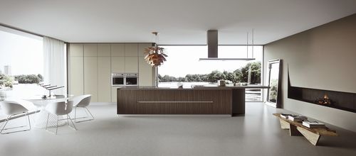 Cuisine contemporaine - AK_02 5 - Arrital - en verre / en bois / avec îlot