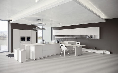 Cuisine contemporaine - AK_04 8 - Arrital - en Corian® / avec poignée / laquée