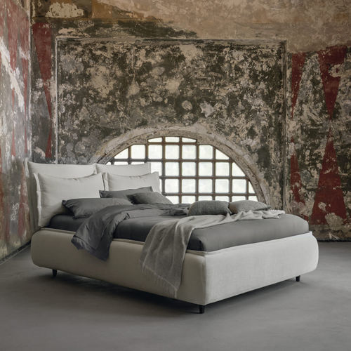 Lit double - SOMNIA - DORELAN - contemporain / avec tête de lit / avec rangement intégré
