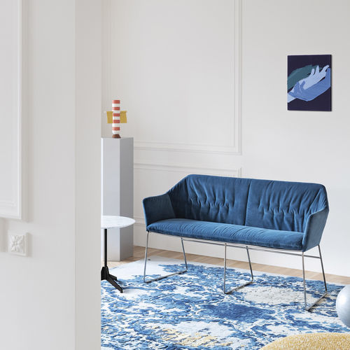 Banquette contemporaine - NEW YORK - saba - en tissu / avec piètement en métal / avec dossier