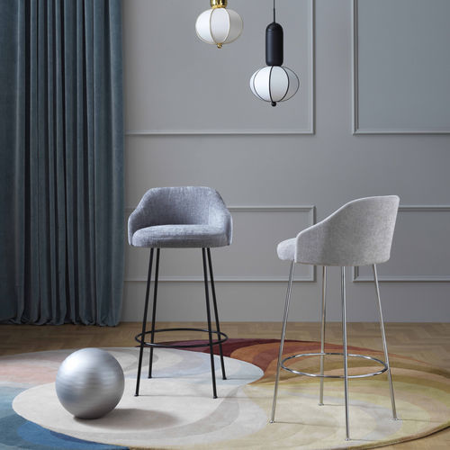 Chaise de bar contemporaine - ISABELLE - saba - d'intérieur / en tissu / avec piètement en métal peint