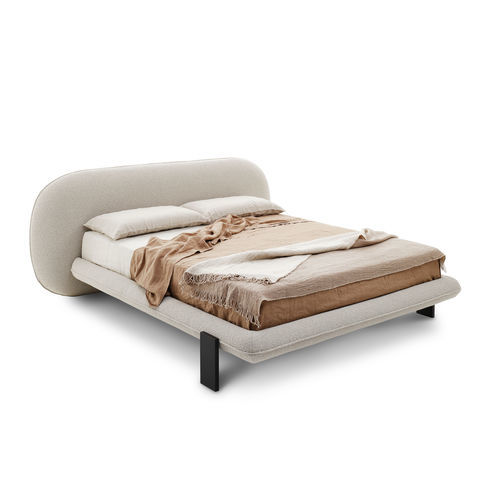 Lit double - WABI - saba - contemporain / tapissé / avec tête de lit tapissée