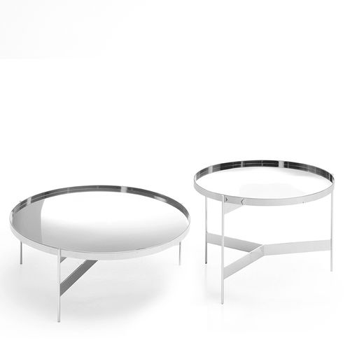 Table basse contemporaine - ABACO - PIANCA - en bois laqué / en métal / ronde