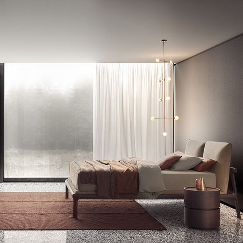 Lit double - FUSHIMI - PIANCA - contemporain / avec tête de lit tapissée / en tissu