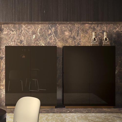 Buffet haut - PEOPLE  - PIANCA - contemporain / en bois laqué / marron