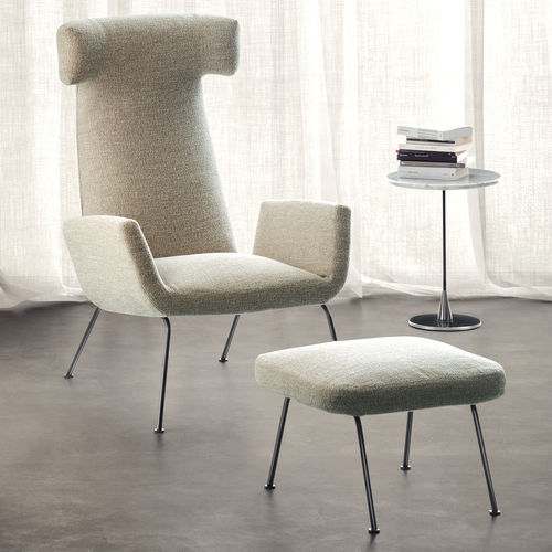 Fauteuil contemporain - DORA - PIANCA - en cuir / en tissu / avec repose-pieds
