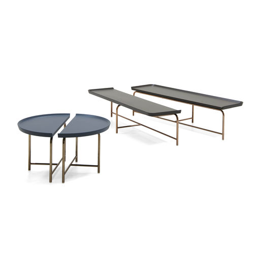 Table basse contemporaine - 1+1 - PIANCA - en métal laqué / avec piètement en métal laqué / rectangulaire