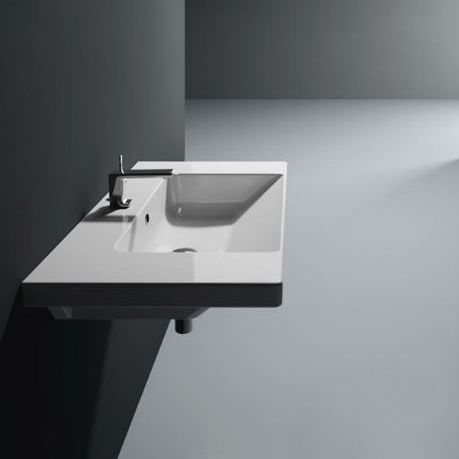 Vasque suspendue - NORM: 8688111 - GSI - en céramique / avec plan intégré / rectangulaire