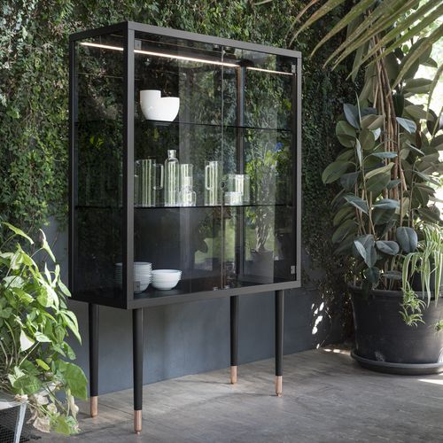 Vitrine contemporaine - Juno - miniforms - en verre / en bois laqué / en frêne