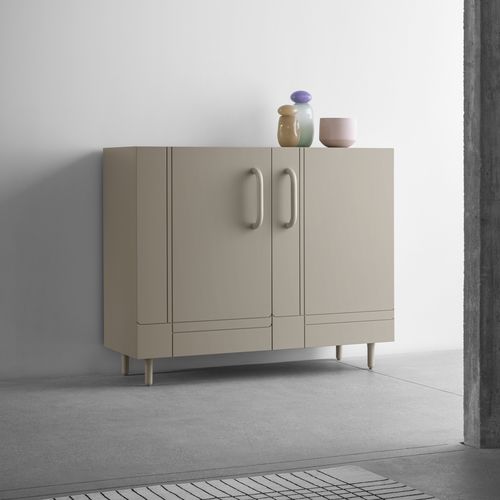 Buffet contemporain - Dalila - miniforms - en bois laqué / à portes battantes / 4 pieds