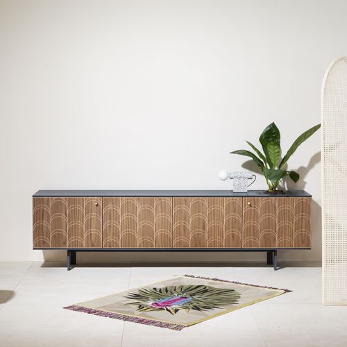 Buffet contemporain - Célia - miniforms - en bois laqué / en noyer / en frêne