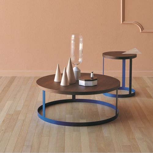 Table basse contemporaine - Zero - miniforms - en verre / en chêne / en noyer