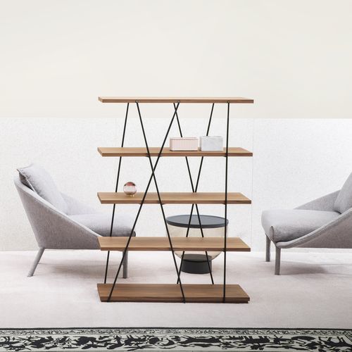 Étagère contemporaine - Matassa - miniforms - en chêne / en noyer / en métal laqué