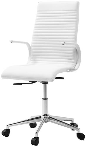 Chaise de bureau contemporaine - FERRARA - BoConcept - en simili cuir / tapissée / à roulettes