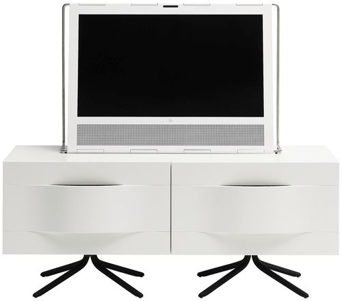Meuble TV contemporain - OTTAWA - BoConcept - en bois laqué / en MDF / blanc