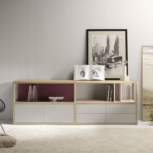 Buffet contemporain - KAI - TREKU - en bois laqué / en bois massif / en marbre