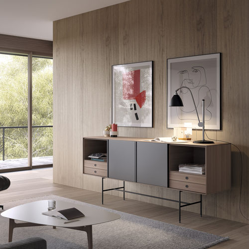 Buffet contemporain - AURA - TREKU - en bois laqué / en chêne / en noyer