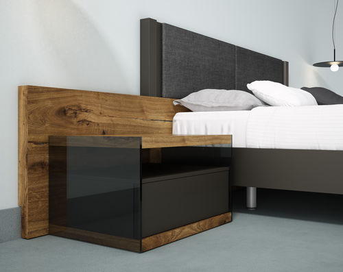Tête de lit pour lit double - HERMES &amp; LYON - MUEBLES MESEGUE, S.A. - contemporaine / en bois / tapissée