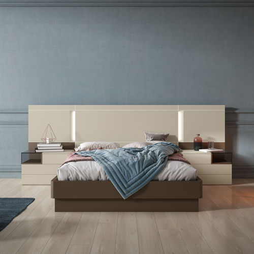 Tête de lit pour lit double - MINO: comp.111 - MUEBLES MESEGUE, S.A. - contemporaine / en bois laqué / sur mesure