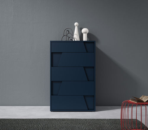 Commode haute - DIAGONAL - MUEBLES MESEGUE, S.A. - contemporaine / en bois laqué / 5 tiroirs