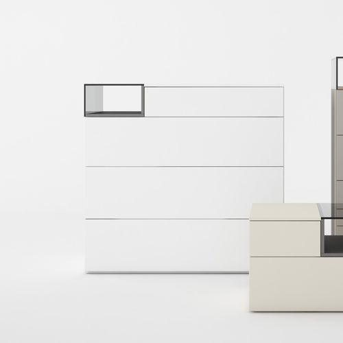 Commode contemporaine - Box - MUEBLES MESEGUE, S.A. - en bois laqué / personnalisable / modulable