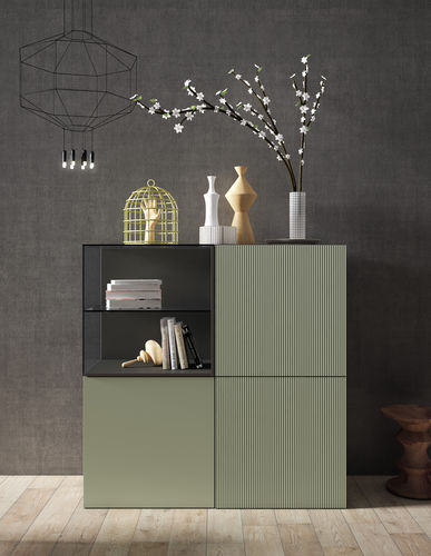 Buffet haut - BLIND - MUEBLES MESEGUE, S.A. - contemporain / en bois laqué / en verre