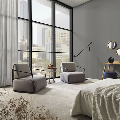 Fauteuil contemporain - ADEX - FRAJUMAR- BELTA - en tissu / en bois / gris