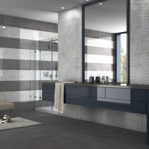 Carrelage en grès cérame - QUARZ  - SALONI CERAMICA - poli / à relief / d'intérieur