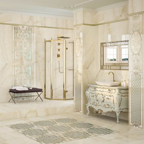 Carrelage en grès cérame - DOREX  - SALONI CERAMICA - brillant / 3D / de salle de bain