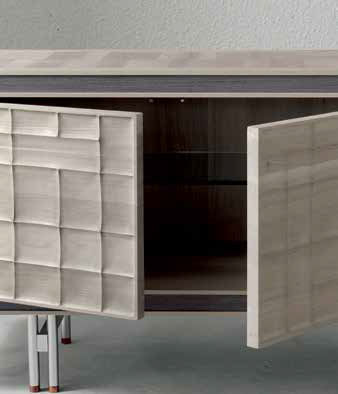 Buffet contemporain - A-613  - Dale Italia - en bois / marron / beige