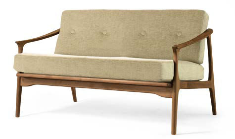 Canapé classique - T-100  - Dale Italia - en tissu / beige / en noyer
