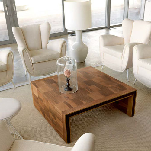 Table basse contemporaine - H-119 - Dale Italia - en bois / carrée / résidentielle